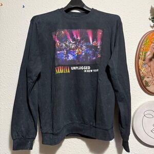 NWT Nirvana Unplugged in New‎ York Graphic Sweatshirt Black XL Music Band
